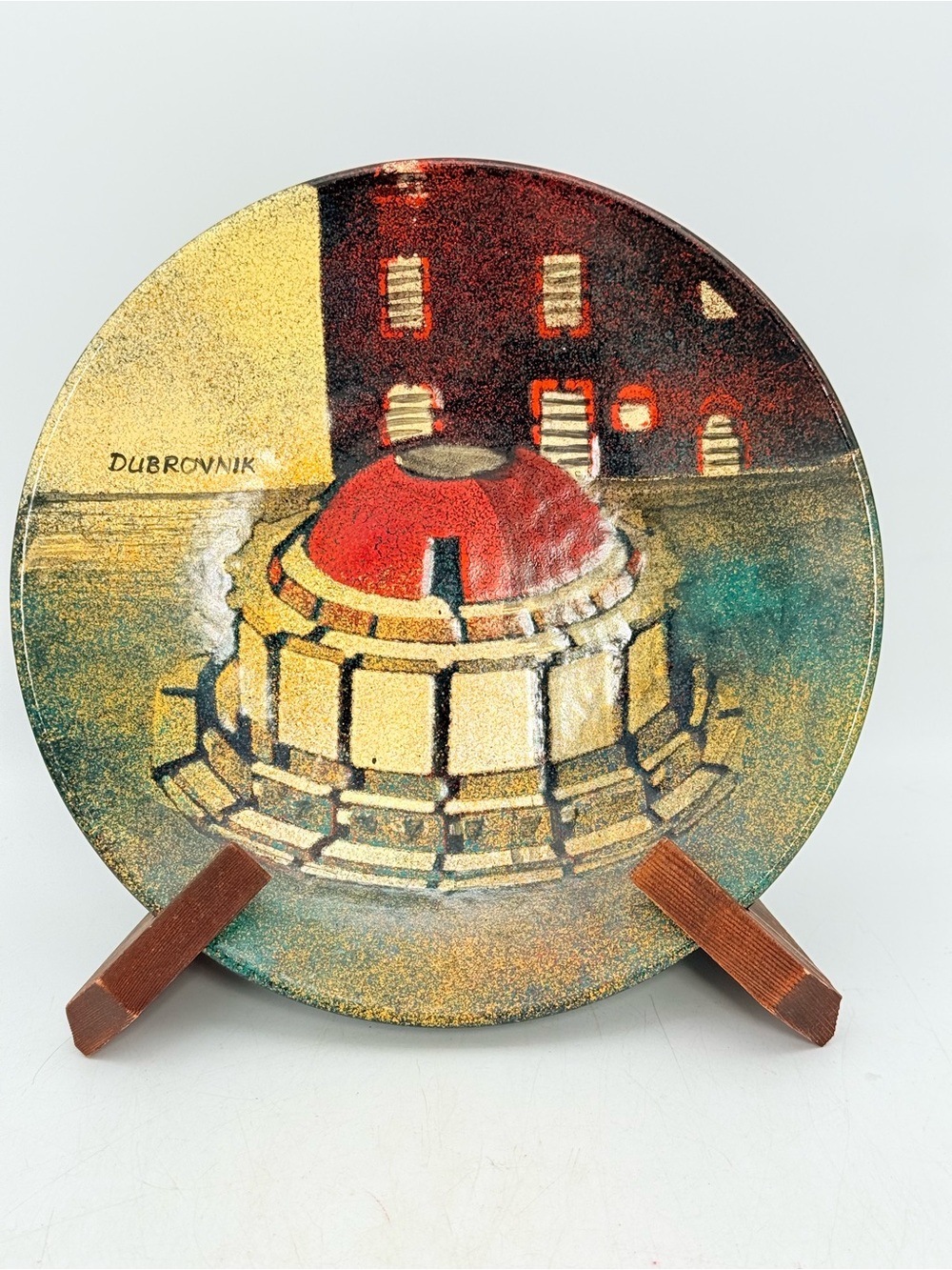 Vintage Dekor Zagreb Rucni Rad Enamel wall plate
